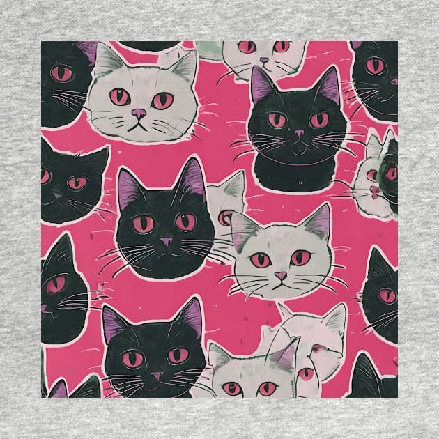 Black And White Cats Pattern by vanityvibes